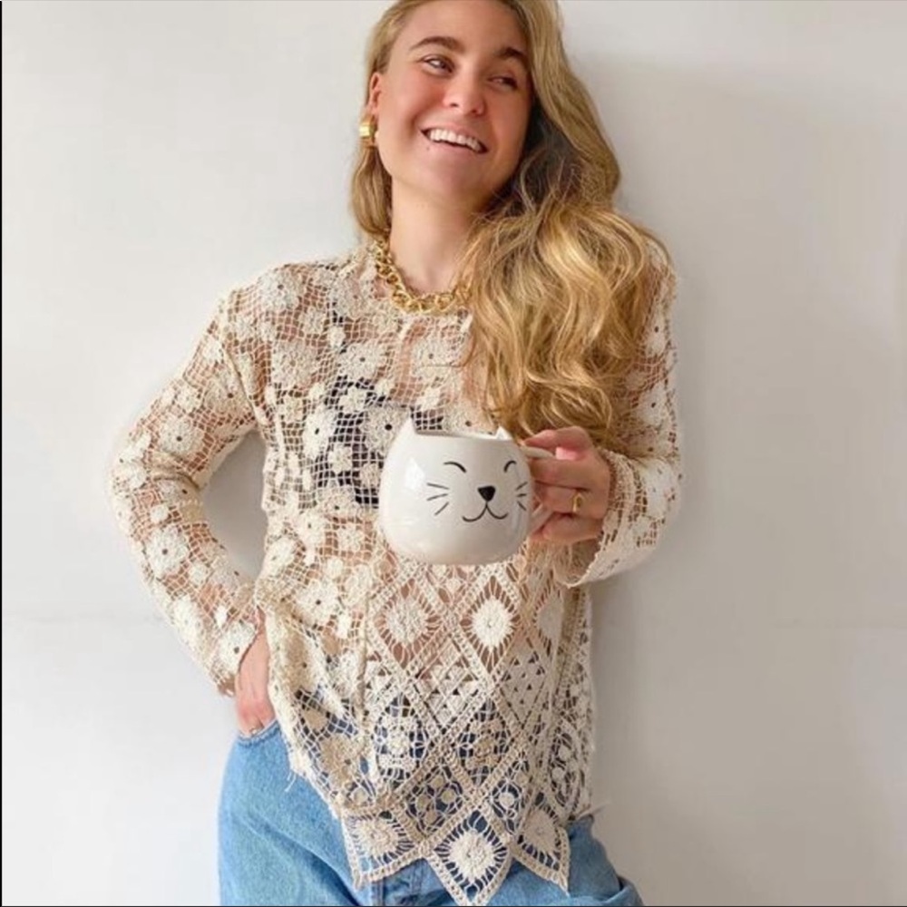 Zara Cream Crochet Top